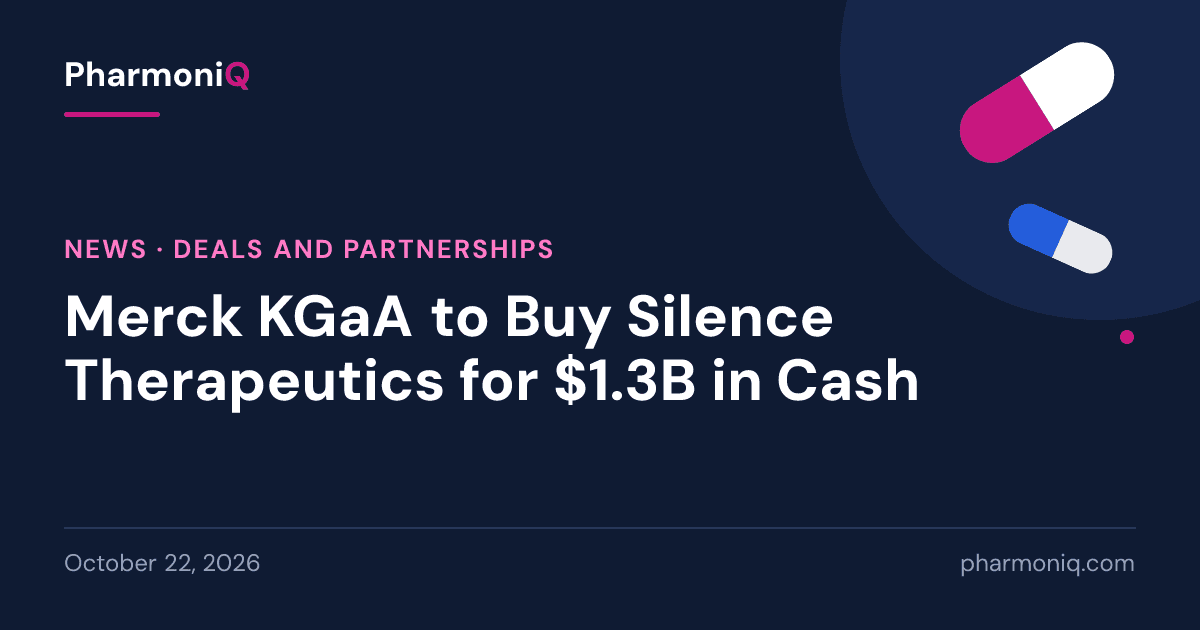 Merck KGaA to Buy Silence Therapeutics for $1.3B in Cash: PharmoniQ news card