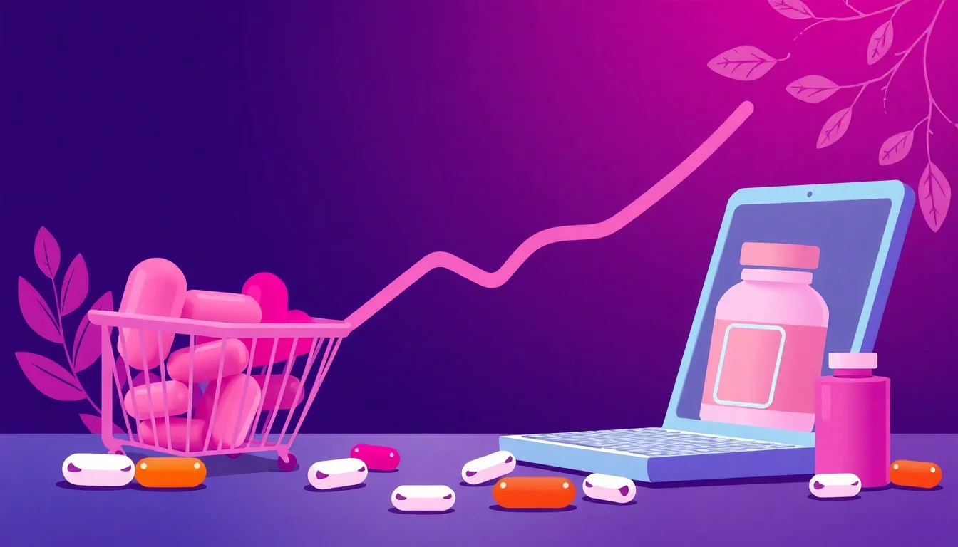 Supplement E-Commerce Sales Maintain Double-Digit Growth Momentum — featured illustration