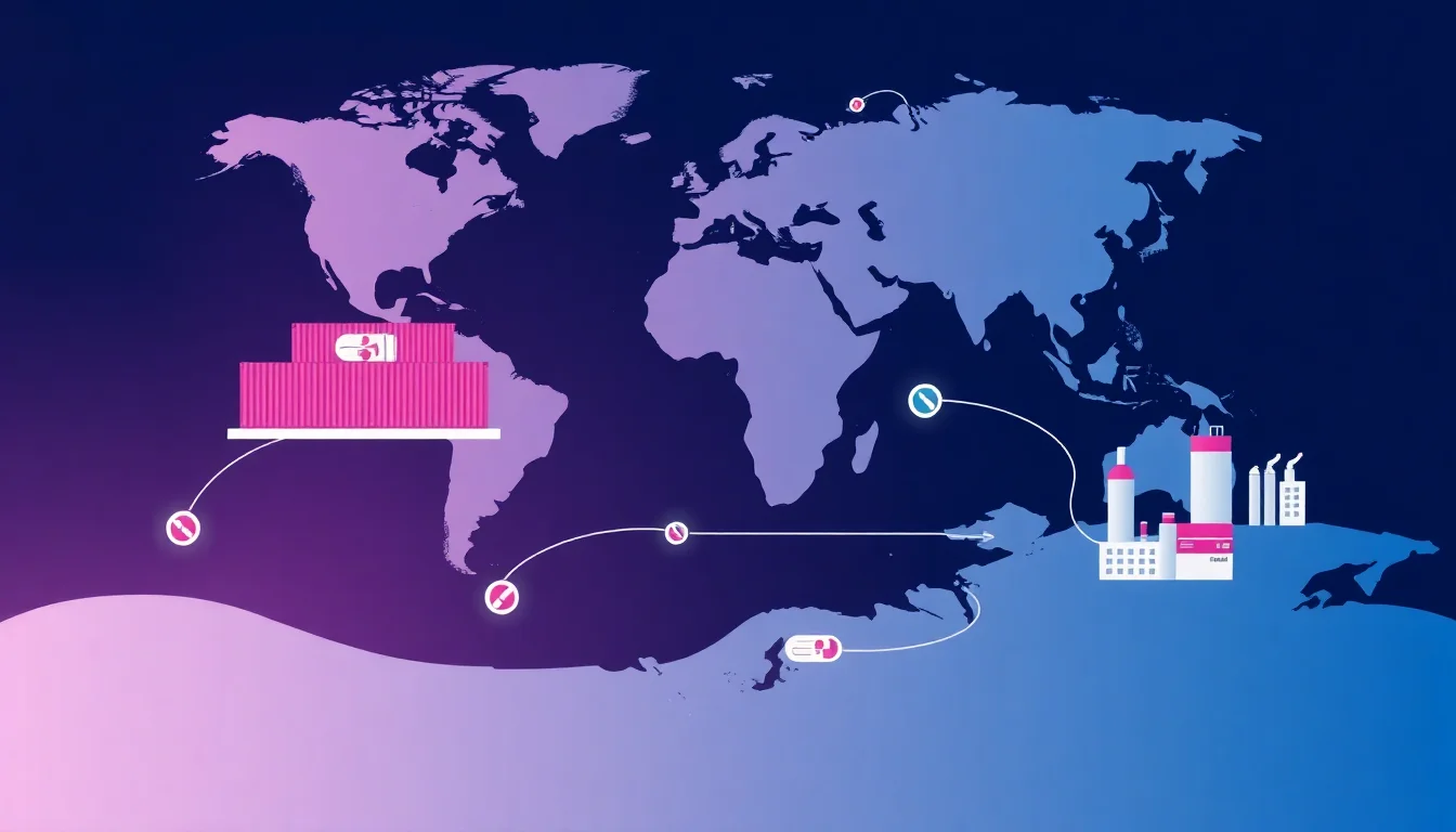 U.S. Pharma Supply Chain Faces Critical China Dependence Risk — illustration