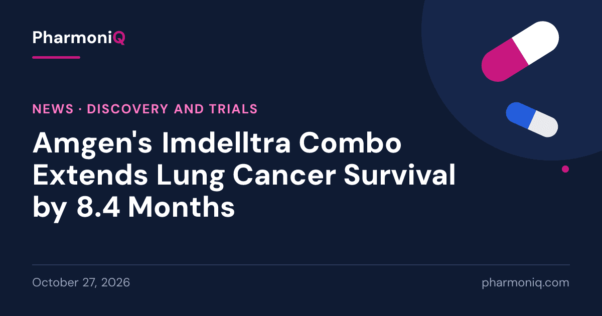 Amgen's Imdelltra Combo Extends Lung Cancer Survival by 8.4 Months: PharmoniQ news card